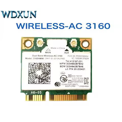 ac-3160 3160HMW Wifi Wireless laptop card Dual Band 2.4ghz 5Ghz 802.11ac 3160AC + Bluetooth 4.0 Mini
