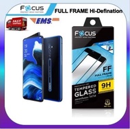 ฟิล์มกระจก โฟกัส Focus OPPO R15 Pro / R17 Pro / Reno / Reno 2 / Reno 2F / 10X Zoom / R9s Pro / K3 / K5 / F7 F9 F11 / Pro / A1K / A3s / A83 / A17 / A17K A16k full frame ฟิล์ม เต็มจอ แบบใส ขอบสี