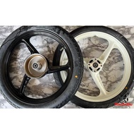 Enkei Sport Rim 3 Batang Hitam Putih Siap Tayar  LC135 V1-V7 SRL115-Fi Size (Front 1.4, Rear 1.6) Ta