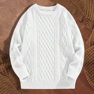 เสื้อวินเทจยาวแขนยาวถักหลวมสวมใส่ได้ทุกวันสำหรับผู้ชาย
