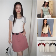 [Em.Cloud] Thin Knitted Shirt From Slim Round Neck Printed CC Allo Fu 999