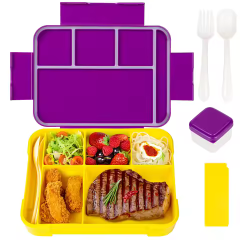 Bento Lunch Box for Kids Adult Student Bento Boxes Lunch Containers 4 Compartment Toddler Bento Cont