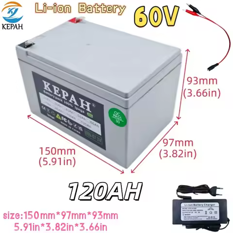 60V 120Ah 18650 Lithium Ion Battery Pack 67.2V 120000mAh with BMS for Tricycle Solar Power Storage