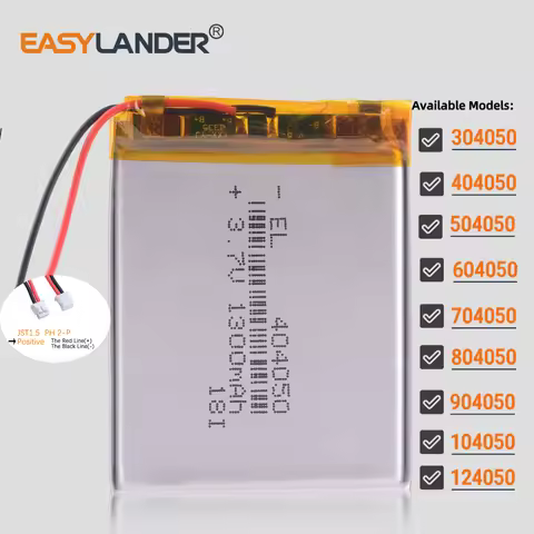 JST1.5mm 2Pin 104050 3.7v 2400mAh Li-Polymer Li-ion Battery Lipo 304050 404050 504050 604050 704050 