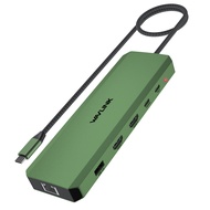WAVLINK Dual 4K ดิสเพลย์ฮับ10-In-1 USB C 10G แล็ปท็อปแท่นวางมือถือตัวแปลงแบบหลายพอร์ตที่มี Dual 4K H