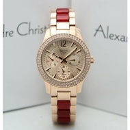 new alexandre christie ac 2463 2914 various jam tangan wanita original - rosegold red