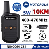 4PCS Walkie Talkie Mini C51 HT Motorola Handy Talky Hotel/Event Organizer 9800mAh USB pressure charg