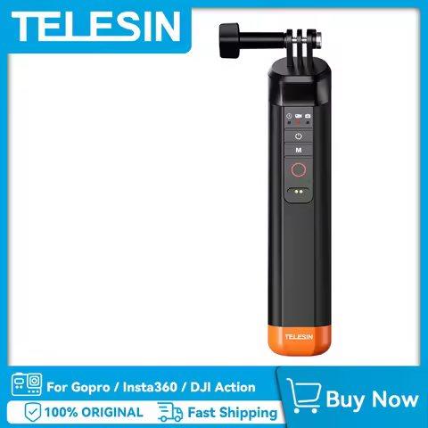 TELESIN Buoyancy Bar Selfie Stick Waterproof Selfie Stick With Hand Strap Wireless Remote Control Fo