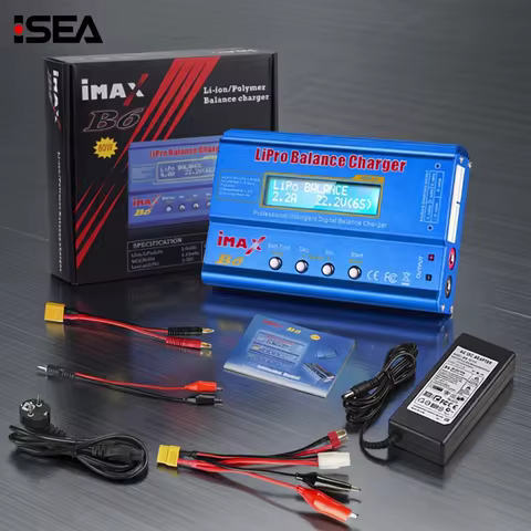 HTRC iMAX B6 80W Battery Charger Lipo NiMh Li-ion Ni-Cd Digital RC Lipo Charger + 15V 6A Adapter Bal