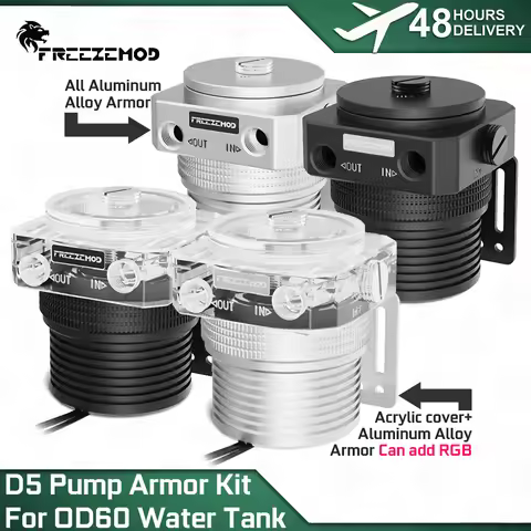 D5 Water Pump Armor Kit PWM 1100L/H Aluminum Alloy Acrylic Material with RGB Fixed Bracket for OD60m