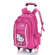 2x Roda Backpack School Bag Beg Sandang Sekolah Hello Kitty-Pink 01-38x28x18cm