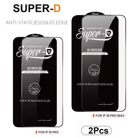 2PCS Super D Full Cover Protective glass For iPhone 18 17 16 14 15 Pro Max Screen Protector Tempered