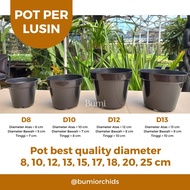 lusinan pot tanaman bunga plastik 8 10 12 13 15 17 18 20 25 cm grosir - 10cm 6 pot