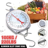 【Local Stock】100kg/220lbs Clockface Hanging Scale 100kg Weighing Butchering Weight Scale Digital Kitchen Food Weighing Scale