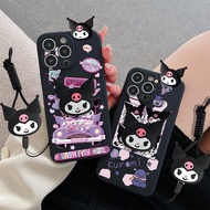 Kuromi Toy Phone Holder Stand Wrist Strap Case For OPPO A57 A77 A57S A57E A77S A58 A58X A59 A59S F1S