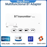MegaChoice【100%Original】3 in1 Bluetooth 5.0 Audio Receiver Transmitter Wireless Adapter Bluetooth Transmitter For TV PC Car