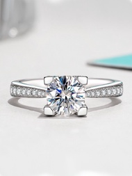 Lab-Grown Diamond Ring 18K White Gold Synthetic Cultivated Womens Ring Chemical Vapor Deposition CVD