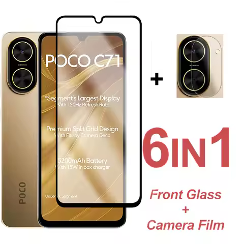 For Poco C71 Protective Glass Screen Protector Full Cover Tempered Glass On Xiaomi Poco C71 Camera L