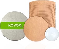 Kovoq Libre Sensor Covers, 30 Waterproof Adhesive Patches + 1 Reusable Hardshell Cover, 1-Hand Patching/Removing, No Glue on Sensor, Libre 2 CGM Sensor Patch, Sweatproof, Breathable (Tan)