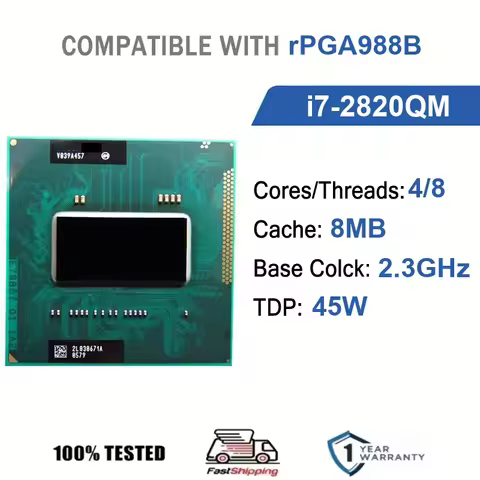 Intel Corec 4 Core 8 Thread 2.30GHz 45W 8MB Cache 32nm RPGA988B SR012 DDR3 1600 MHz Sandy Bridge