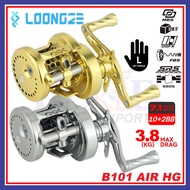 [Maxdrag 3.8kg] Loongze B101 AIR HG (10+2BB) Left Handle Baitcasting Fishing Reel With Charger Mesin BC Kiri TCE Tackles