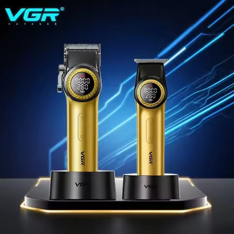 VGR Hair Trimmer Professional Hair Cutting Machine Electric Barber Clippers Adjustable 9000RPM Metal