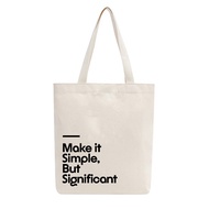 Túi Tote Vải Canvas Mộc GINKO có dây kéo khóa ( túi con ) from basic In Hình In Quote M93