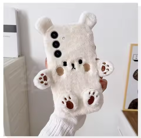 Bear Plush Case For Samsung Galaxy XCVOER5 buddy2 3 jump2 A24 A15 A25 A23 a10e Quantum 3 Bear Warm C