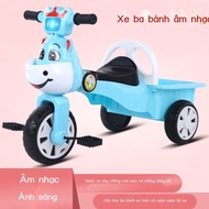 [HOT HIT] Foldable children's cartoon tricycle with bucket bike for 1-3-5 year olds with n