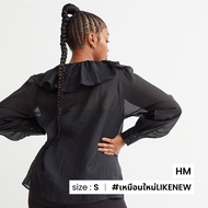 H&M เสื้อชีฟองสีดำ A002-18