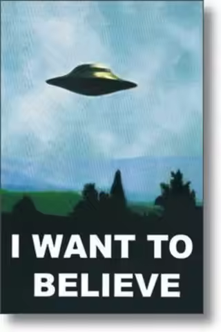 X-Files Poster ~ I Want To Believe ~ Official Fan Club Edition 24x36"