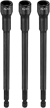 QUARKZMAN Pack of 3 Hex Nut Driver Drill Bit 11/32 Inch 6 Point Socket Wrench 1/4 Inch Hex Shank CR-