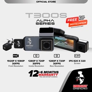 Mohawk Dashcam T300s Triple View DVR Car Recorder Three Way Channel Dash Cam 1080P Full HD