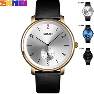 SKMEI Men's Analog Quartz Fashion Watch Leather Strap Waterproof Sport Wristwatches Watches Original Casual Student Jam Tangan lelaki 1398