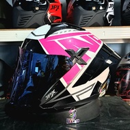 JPX NOVA X V2 HELMET N7 MOTIF HALF FACE DOUBLE VISOR ORIGINAL SNI DOT