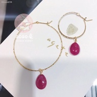 ✷agete Akado 10k gold pearl ruby ​​earrings 10k gold earrings soso rabbit Japan purchasing