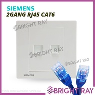SIEMENS Delta 2 Gang RJ45 CAT6 Faceplate RJ45 Wall Socket Network Socket Data Wall Socket Outlet Bla