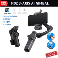 M02 3-Axis AI Gimbal Stabilizer for Phone Anti-Shake SmartPhone Selfie Tripod with Remote