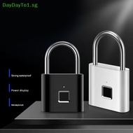 DAYDAYTO Smart Fingerprint Padlock Waterproof Biometric Fingerprint Keyless Door Lock USB Rechargeable Security Padlock For House Unlock SG