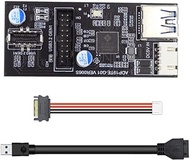 CY Card Single 19/20Pin Header to USB 3.0 20Pin & Type-E Dual Ports Female PCBA Type Adapter Splitte