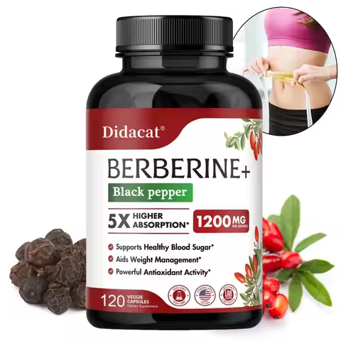 1200 MG Premium Berberine Supplement Capsules Supports Immune System, CardiovascularHeart & Gastroin