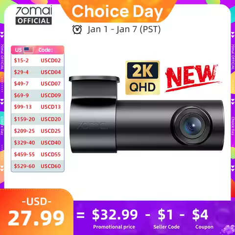 70mai Dash Cam M310 Plus 2K 1440P Super Night Vision F1.55 Aperture 70mai M310 2K Car DVR 24H Parkin