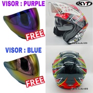 100% ORIGINAL KYT Helmet NFJ CASCO FALCO NEW OPEN FACE MOTO DOUBLE VISOR LIMITED EDITION Y15ZR RSX Y16 ADV MT15 Red Line