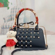 AF-0891-A Fashion Jelly Bag Behel STUDED Diamond (Free Scarf & Doll)