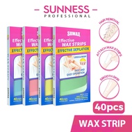 sumax 40PCS Ready To Use Wax Strip Hair Removal Wax Strips, Used for Facial Eyebrows, Legs, Bikinis 