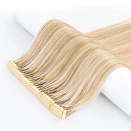 6D Hair Extensions 20 inch Blonde Naturally Straight Human Hair Can Perm and Dye Hair No-Trace Hair 