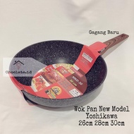 Rapa Wok Pan Marble/Teflon Marble Pan New Yoshikawa 26cm 28cm 30cm MKD