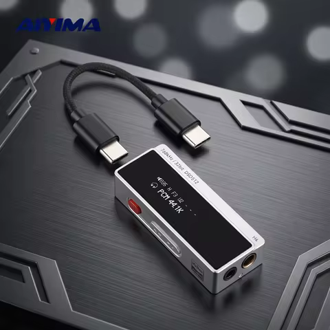 AIYIMA H4 Portable Hifi DAC Headphone Amplifer With Screen USB AMP Audio Hi-Res ES9039Q2M DSD512 4.4