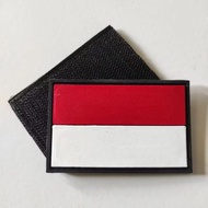 Patch Karet Bendera Indonesia Warna Coklat Oker/Semangka Merah/Dril