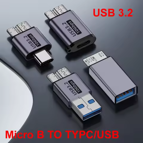 USB 3.0 Micro B Male to Type C USB A Female Adapter Connector 10Gbps Data Sync for External Hard Dri